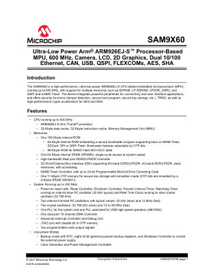 SAM9X60-V 数据手册首页