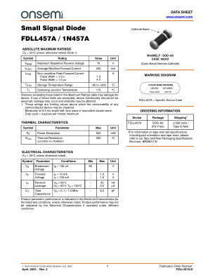 FDLL457A 数据手册首页