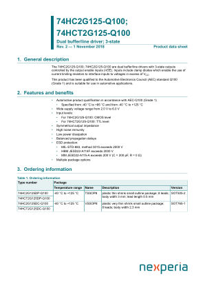74HC2G125DP-Q100125 datasheet cover page