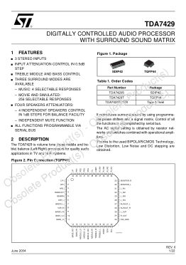TDA7429S datasheet cover page