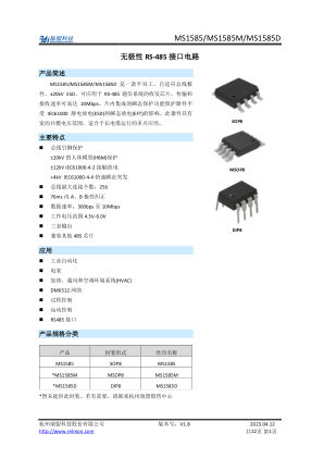 MS1585 datasheet cover page