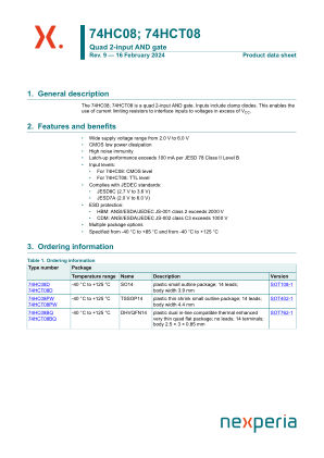 74HCT08D datasheet cover page
