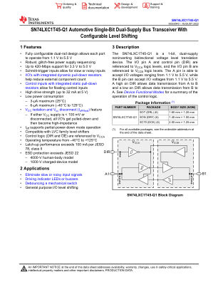 SN74LXC1T45-Q1 数据手册首页