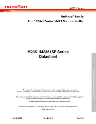 M2351 datasheet cover page