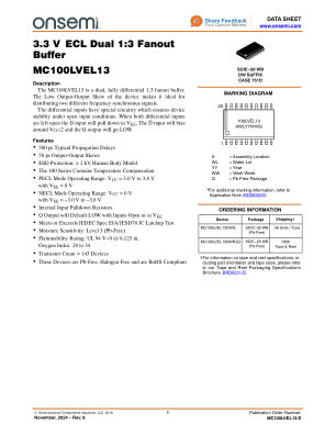 MC100LVEL13 数据手册首页