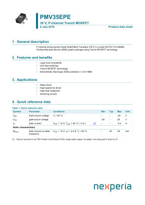 PMV35EPE datasheet cover page