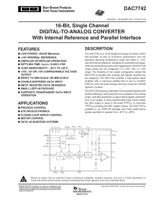 DAC7742 数据手册首页