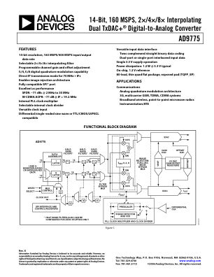 AD9775 数据手册首页