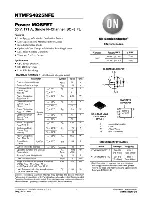 NTMFS4825NFE datasheet cover page