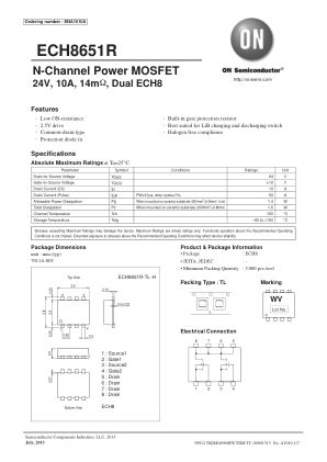 ECH8651R 数据手册首页