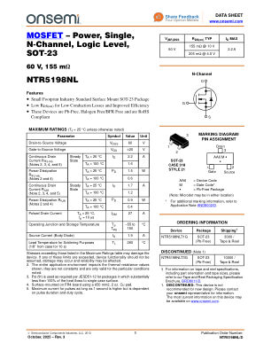 NTR5198NL datasheet cover page