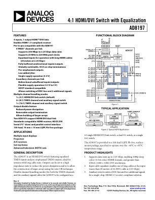 AD8197 数据手册首页