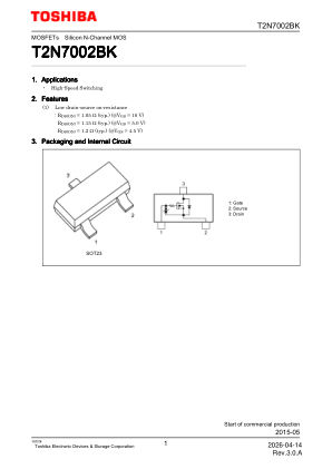 T2N7002BK datasheet cover page