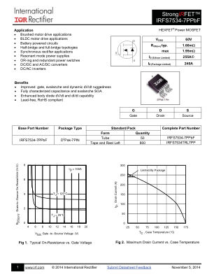 IRFS7534-7P datasheet cover page
