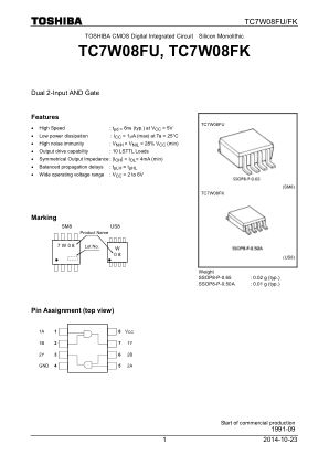 TC7W08FU datasheet cover page