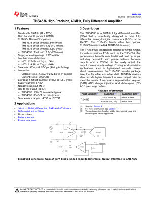 THS4536 datasheet cover page