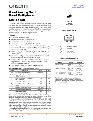 MC14016B 数据手册首页