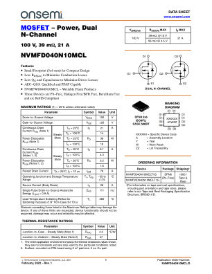 NVMFD040N10MCL 数据手册首页