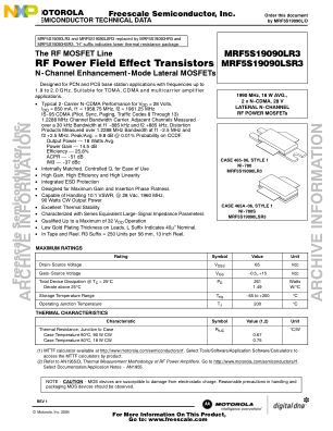 MRF5S19090L 数据手册首页