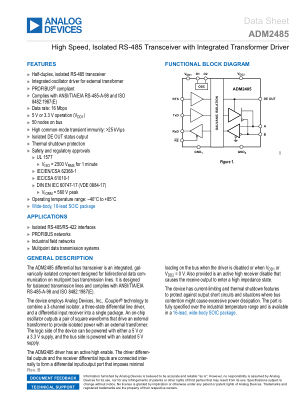 ADM2485 datasheet cover page