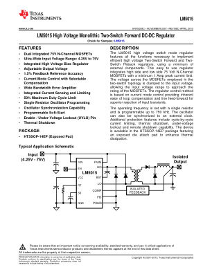 LM5015 datasheet cover page
