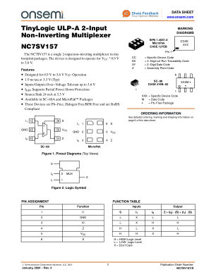 NC7SV157 数据手册首页
