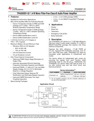 TPA2005D1-Q1 数据手册首页