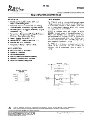 TPS3305 datasheet cover page