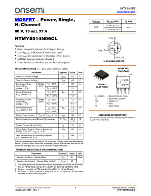 NTMYS014N06CL 数据手册首页