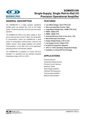 SGM8551XN datasheet cover page