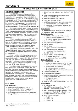 IS31CS8973B-ZNLS2 datasheet cover page