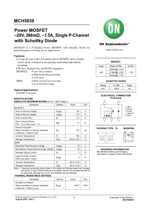 MCH5839 datasheet cover page
