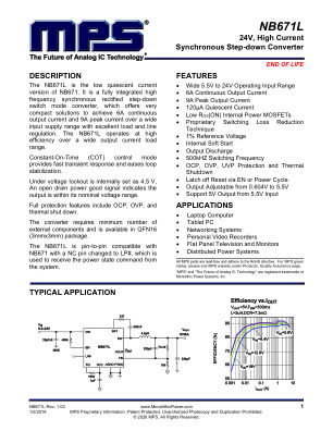 NB671L datasheet cover page