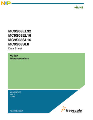 MC9S08EL32 datasheet cover page