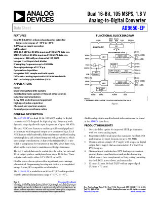 AD9650-EP 数据手册首页