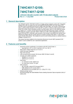 74HC4017D-Q100118 datasheet cover page
