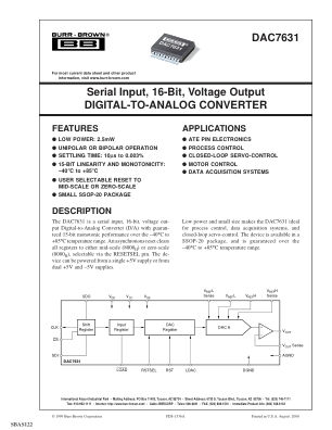 DAC7631 数据手册首页