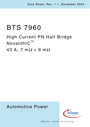 BTS7960 datasheet cover page