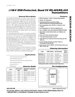 MAX3040 datasheet cover page