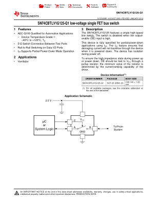 SN74CBTLV1G125-Q1 数据手册首页