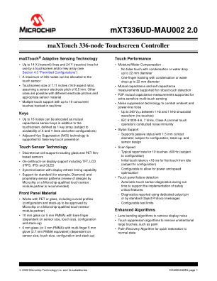 ATMXT336UD-MAU002 datasheet cover page