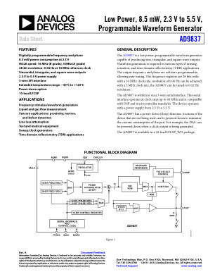 AD9837 datasheet cover page