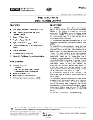 DAC2932 datasheet cover page