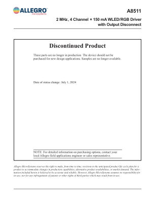 A8511 datasheet cover page