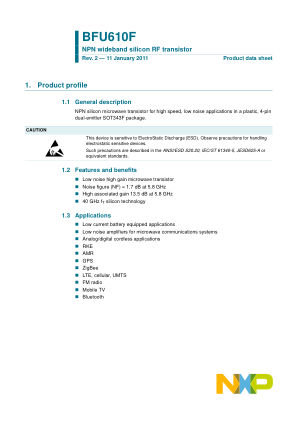 BFU610F datasheet cover page