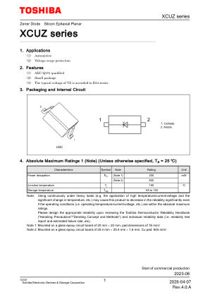 XCUZ12V 数据手册首页