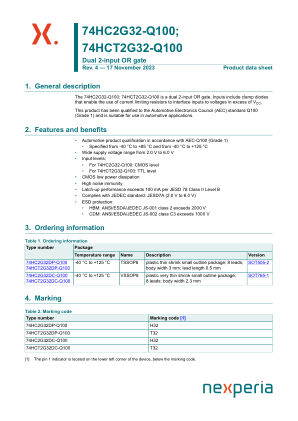 74HCT2G32DC-Q100H datasheet cover page