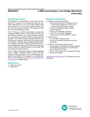MAX20416 datasheet cover page