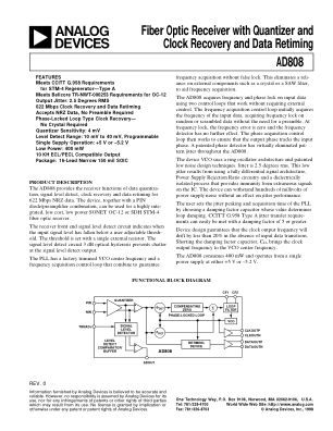AD808 datasheet cover page