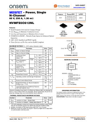 NVMFS5C612NL datasheet cover page